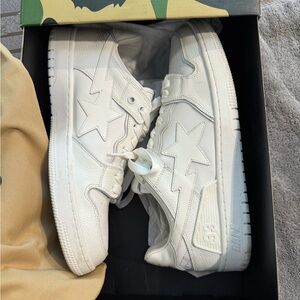 Bathing ape shoes sk8 Sta triple white